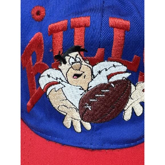Vintage Buffalo Bills Fred Flintsone Embroidered Snapback Baseball Cap Hat NFL - Picture 2 of 10
